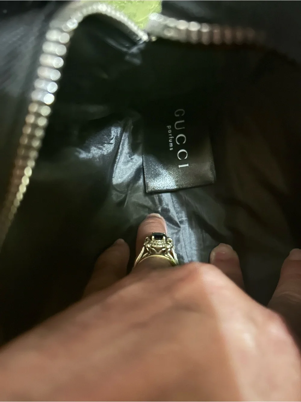 Gucci Black beauty bag with Silver Logo